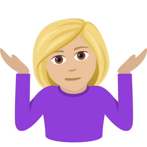 Женщина пожимает плечами: светлый тон кожи для JoyPixels 9.0