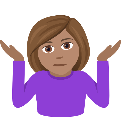 Жінка знизує плечима: середній тон шкіри для JoyPixels 9.0