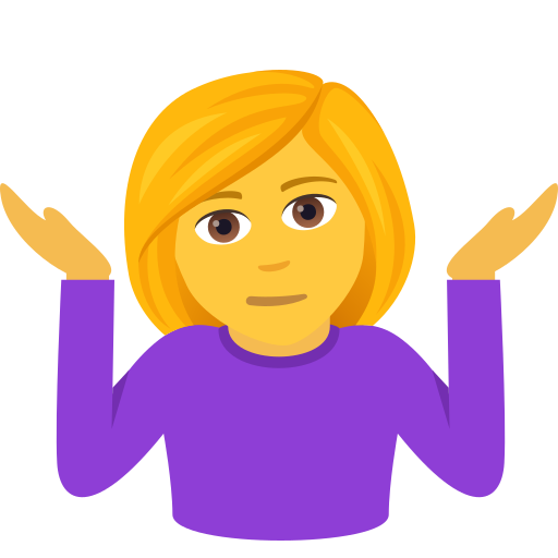 Женщина пожимает плечами для JoyPixels 9.0