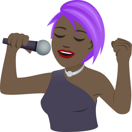 Співачка: дуже темний тон шкіри для JoyPixels 9.0