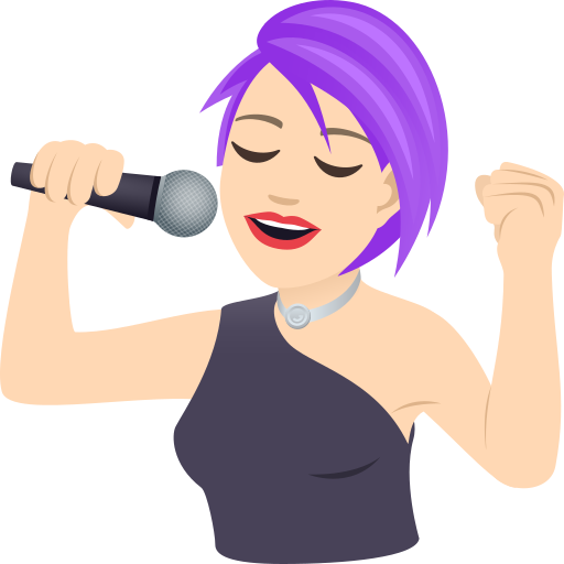 Співачка: дуже світлий тон шкіри для JoyPixels 9.0