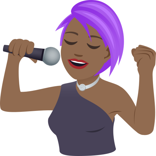 Співачка: темний тон шкіри для JoyPixels 9.0