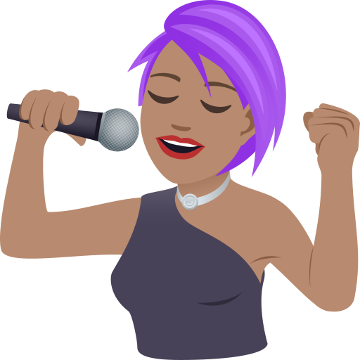 Певица: средний тон кожи для JoyPixels 9.0