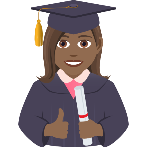 Студентка: темный тон кожи для JoyPixels 9.0