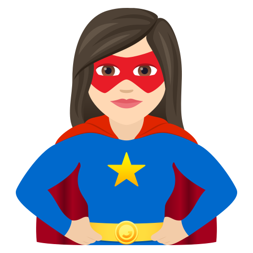 Женщина-супергерой: очень светлый тон кожи для JoyPixels 9.0