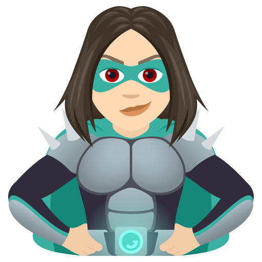 Жінка-суперлиходій: дуже світлий тон шкіри для JoyPixels 9.0