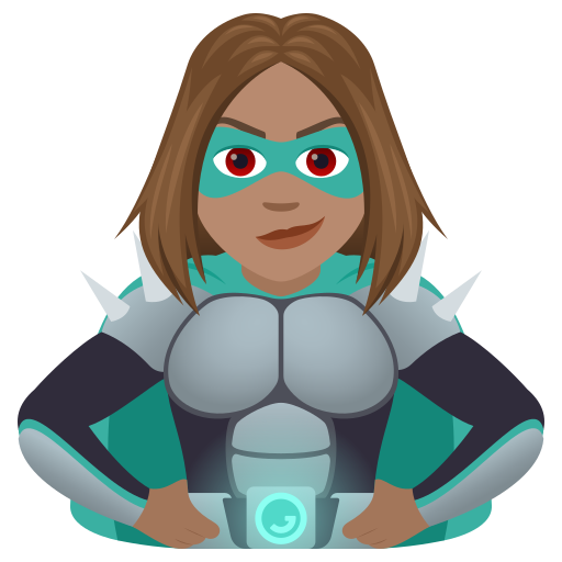 Жінка-суперлиходій: середній тон шкіри для JoyPixels 9.0