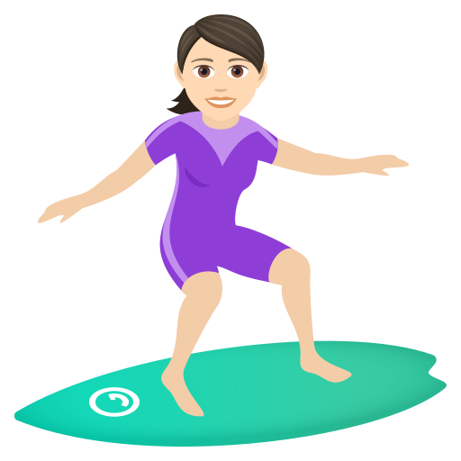 Серфінгістка: дуже світлий тон шкіри для JoyPixels 9.0