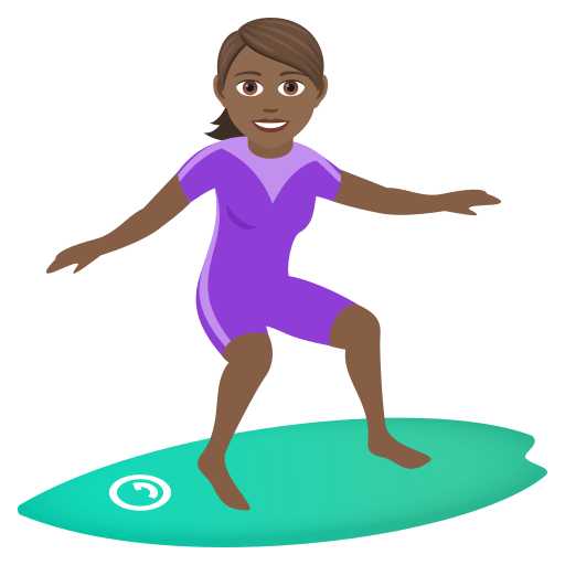 Серфінгістка: темний тон шкіри для JoyPixels 9.0