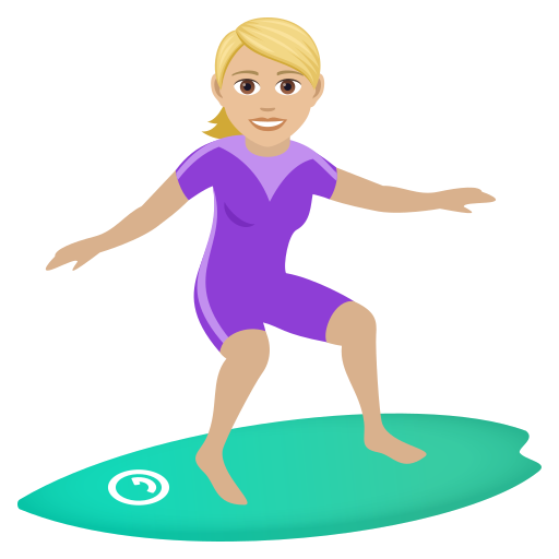 Серфінгістка: світлий тон шкіри для JoyPixels 9.0