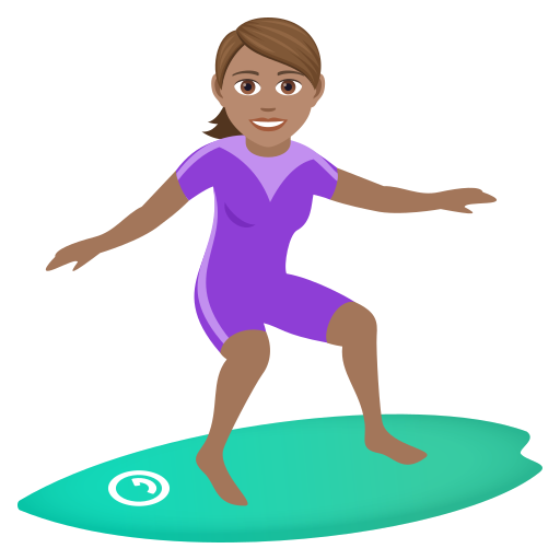 Серфінгістка: середній тон шкіри для JoyPixels 9.0