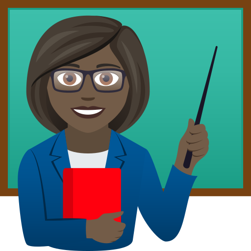 Вчителька: дуже темний тон шкіри для JoyPixels 9.0