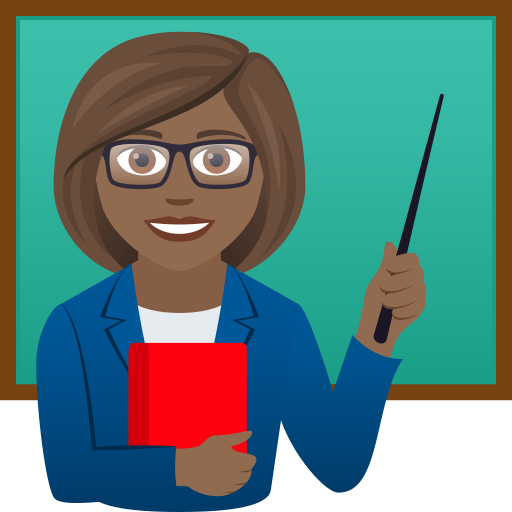 Учительница: темный тон кожи для JoyPixels 9.0