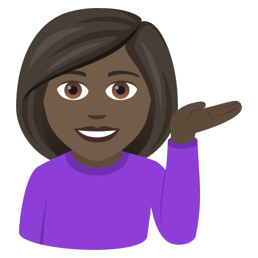 Жінка тягне руку: дуже темний тон шкіри для JoyPixels 9.0