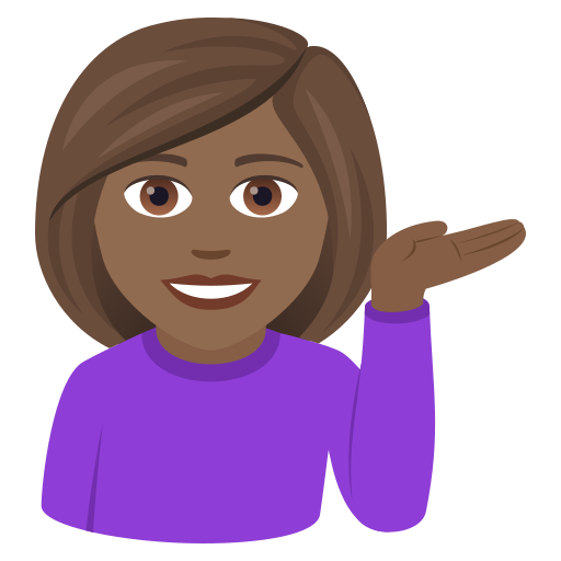 Жінка тягне руку: темний тон шкіри для JoyPixels 9.0