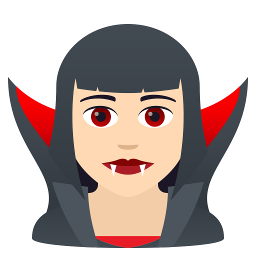 Жінка-вампір: дуже світлий тон шкіри для JoyPixels 9.0