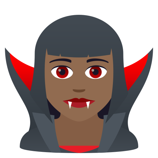 Жінка-вампір: темний тон шкіри для JoyPixels 9.0