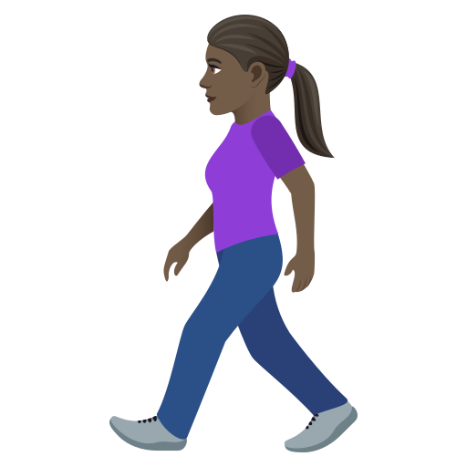 Жінка йде: дуже темний тон шкіри для JoyPixels 9.0