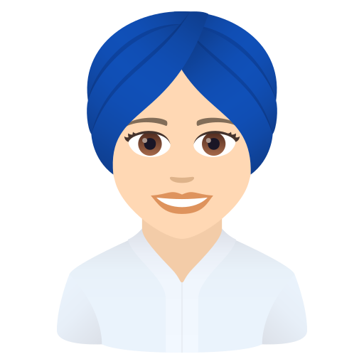 Жінка в тюрбані: дуже світлий тон шкіри для JoyPixels 9.0