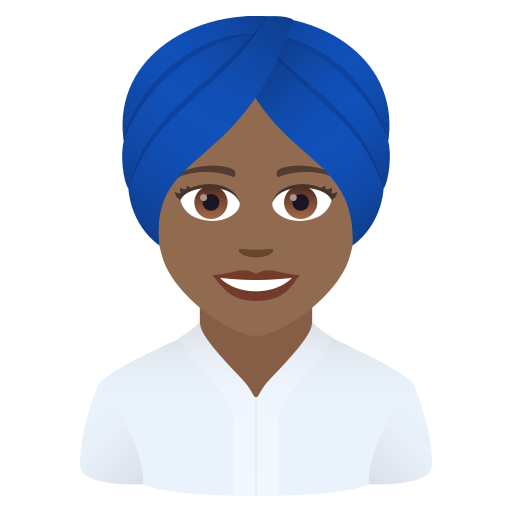 Женщина в тюрбане: темный тон кожи для JoyPixels 9.0