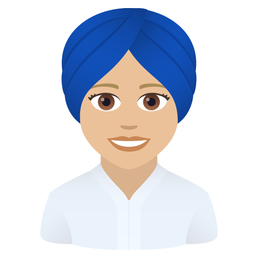 Жінка в тюрбані: світлий тон шкіри для JoyPixels 9.0