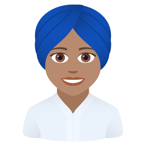 Жінка в тюрбані: середній тон шкіри для JoyPixels 9.0