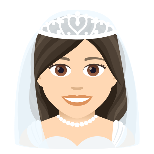 Жінка в фаті: дуже світлий тон шкіри для JoyPixels 9.0