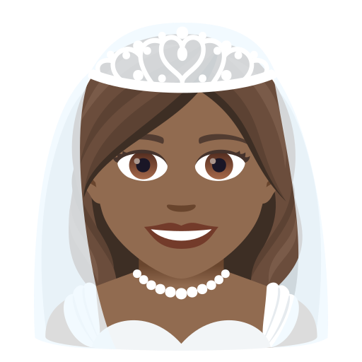  Женщина в фате: темный тон кожи для JoyPixels 9.0