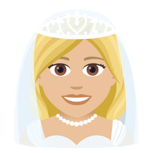 Женщина в фате: светлый тон кожи для JoyPixels 9.0