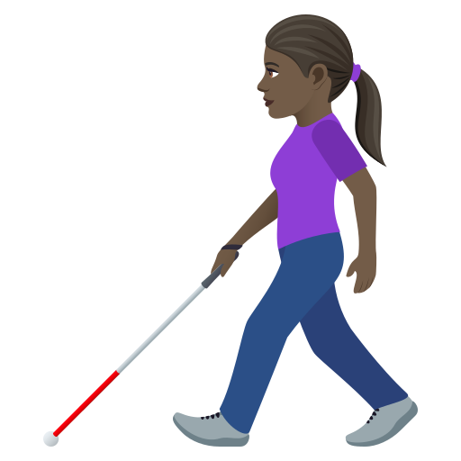 Женщина с тростью для ходьбы: очень темный тон кожи для JoyPixels 9.0
