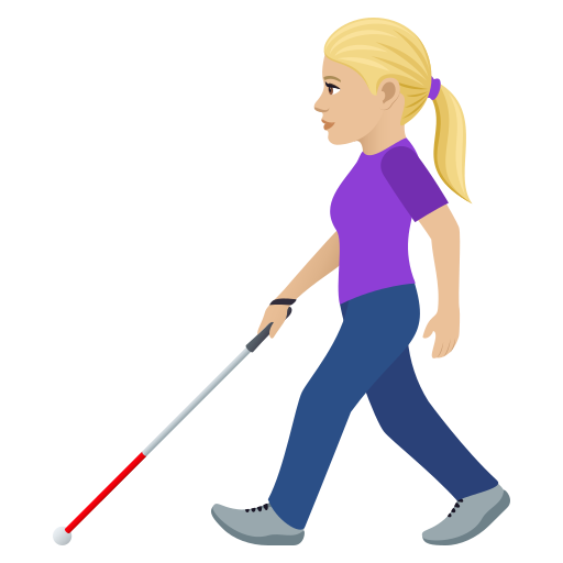 Женщина с тростью для ходьбы: светлый тон кожи для JoyPixels 9.0