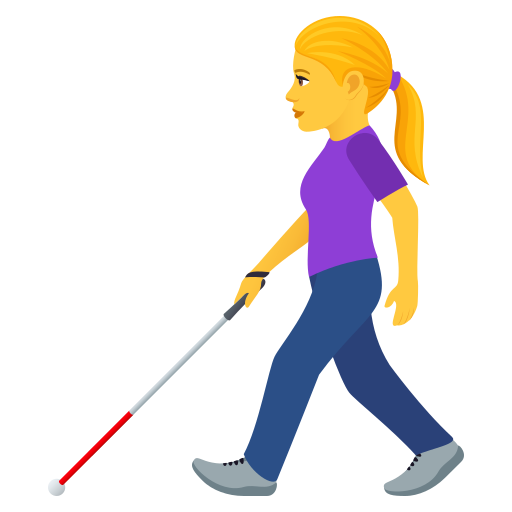 Женщина с тростью для ходьбы для JoyPixels 9.0
