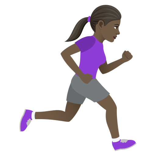 Женщина бежит вправо: темный оттенок кожи для JoyPixels 9.0