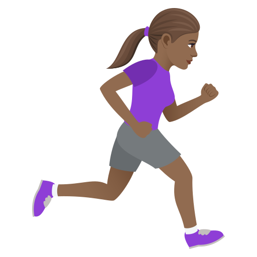 Женщина бежит вправо: средне-темный тон кожи для JoyPixels 9.0