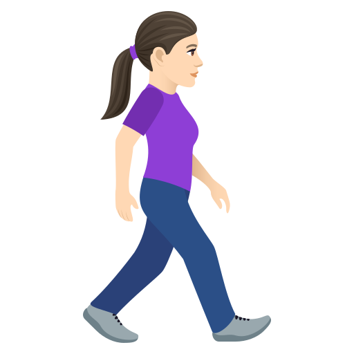 Жінка, що йде обличчям вправо: світлий тон шкіри для JoyPixels 9.0