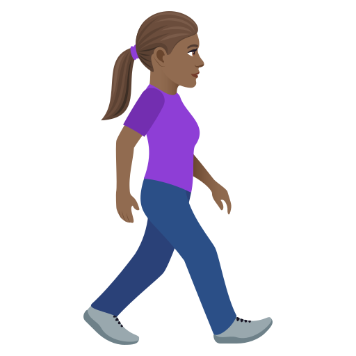 Женщина, идущая лицом вправо: средне-темный тон кожи для JoyPixels 9.0