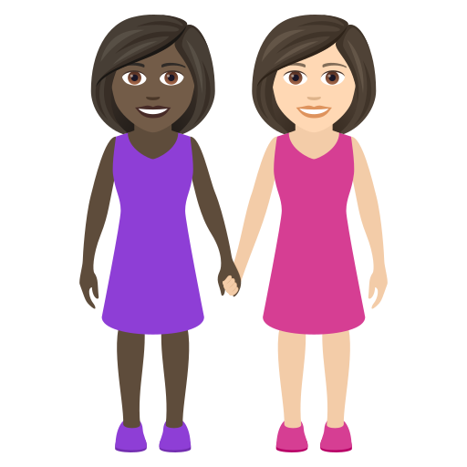 Дві жінки: дуже темний тон шкіри дуже світлий тон шкіри для JoyPixels 9.0