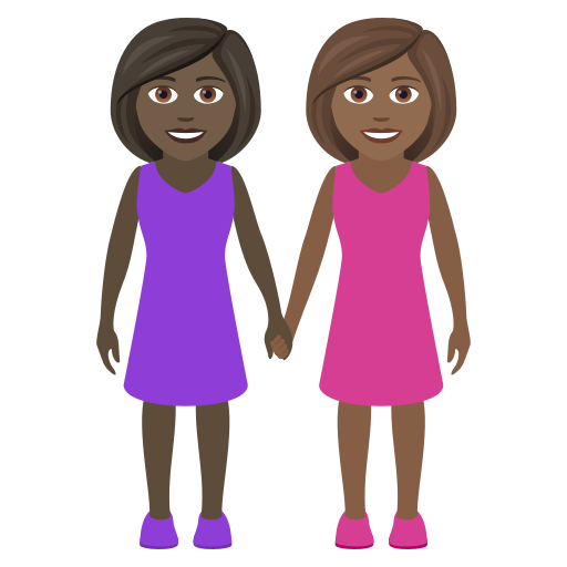 Две женщины: очень темный тон кожи темный тон кожи для JoyPixels 9.0