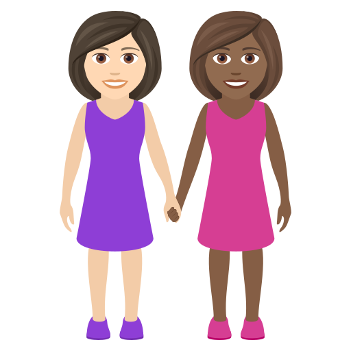 Две женщины: очень светлый тон кожи темный тон кожи для JoyPixels 9.0