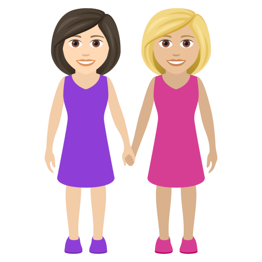 Две женщины: очень светлый тон кожи светлый тон кожи для JoyPixels 9.0