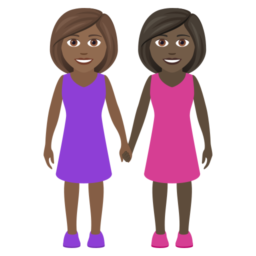 Две женщины: темный тон кожи очень темный тон кожи для JoyPixels 9.0