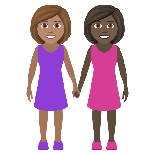 Две женщины: средний тон кожи очень темный тон кожи для JoyPixels 9.0