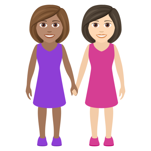 Две женщины: средний тон кожи очень светлый тон кожи для JoyPixels 9.0