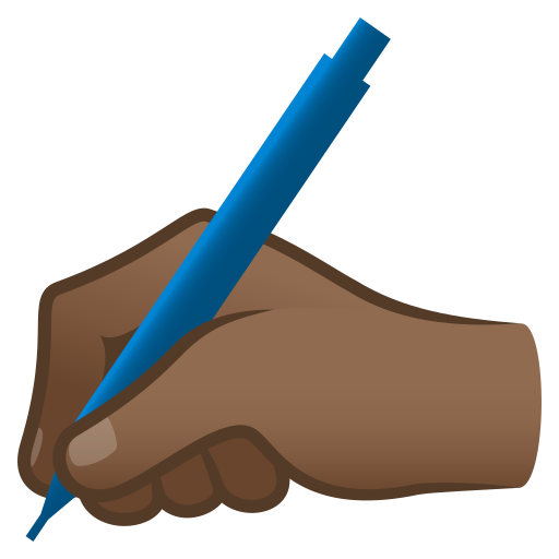 Пишущая рука: темный тон кожи для JoyPixels 9.0