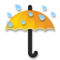 Paraguas Con Gotas De Lluvia