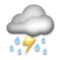 Nube Con Rayo Y Lluvia