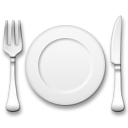 Cuchillo Y Tenedor Con Un Plato