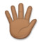 Mano Abierta: Tono de Piel Oscuro Medio