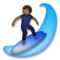 Persona Haciendo Surf: Tono de Piel Oscuro Medio