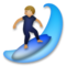 Persona Haciendo Surf: Tono de Piel Claro Medio
